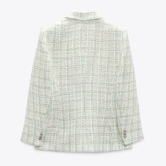 SOLD 💟 ZARA Double-breasted Textured Weave Size Large - Picture 4 of 16